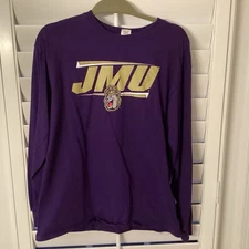 JMU James Madison University Purple LS Cotton T-Shirt Size L