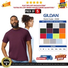 5 Pack Of Gildan G230 Adult Ultra Cotton Pock...