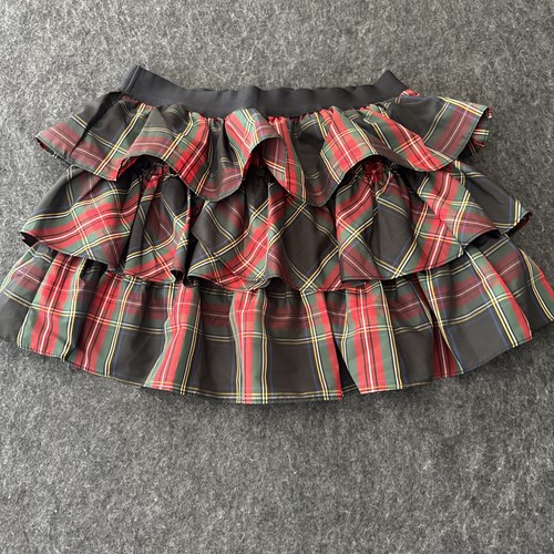 Ralph Lauren Girls Tartan Plaid Taffeta Tiered Ruffle Skirt Sz 16 Clueless Style - Picture 8 of 10
