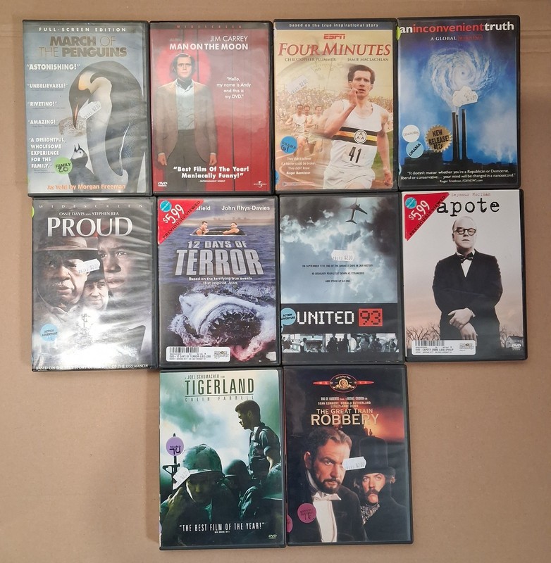 DVD LOT of (10) assorted TRUE Movies!      D-11