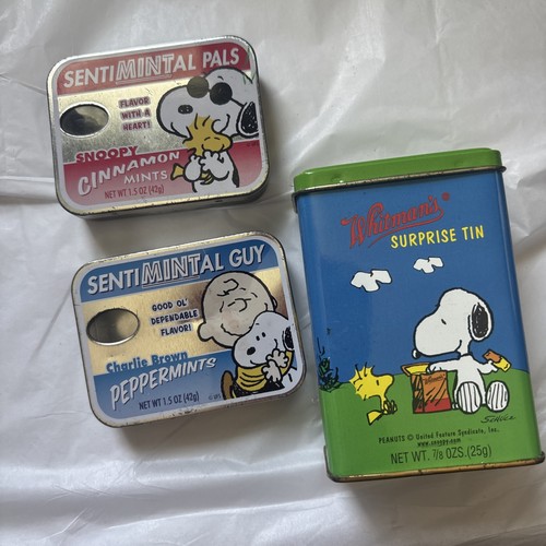 Vintage Peanuts Snoopy Whitman's Surprise Figure Sealed Tin X-2. +3 Empty Tins - Picture 3 of 5