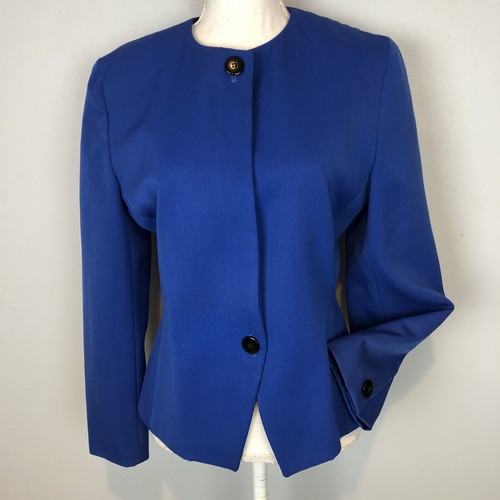 Christian Dior Vintage Blue Blazer Jacket Women’s Size 6 wool