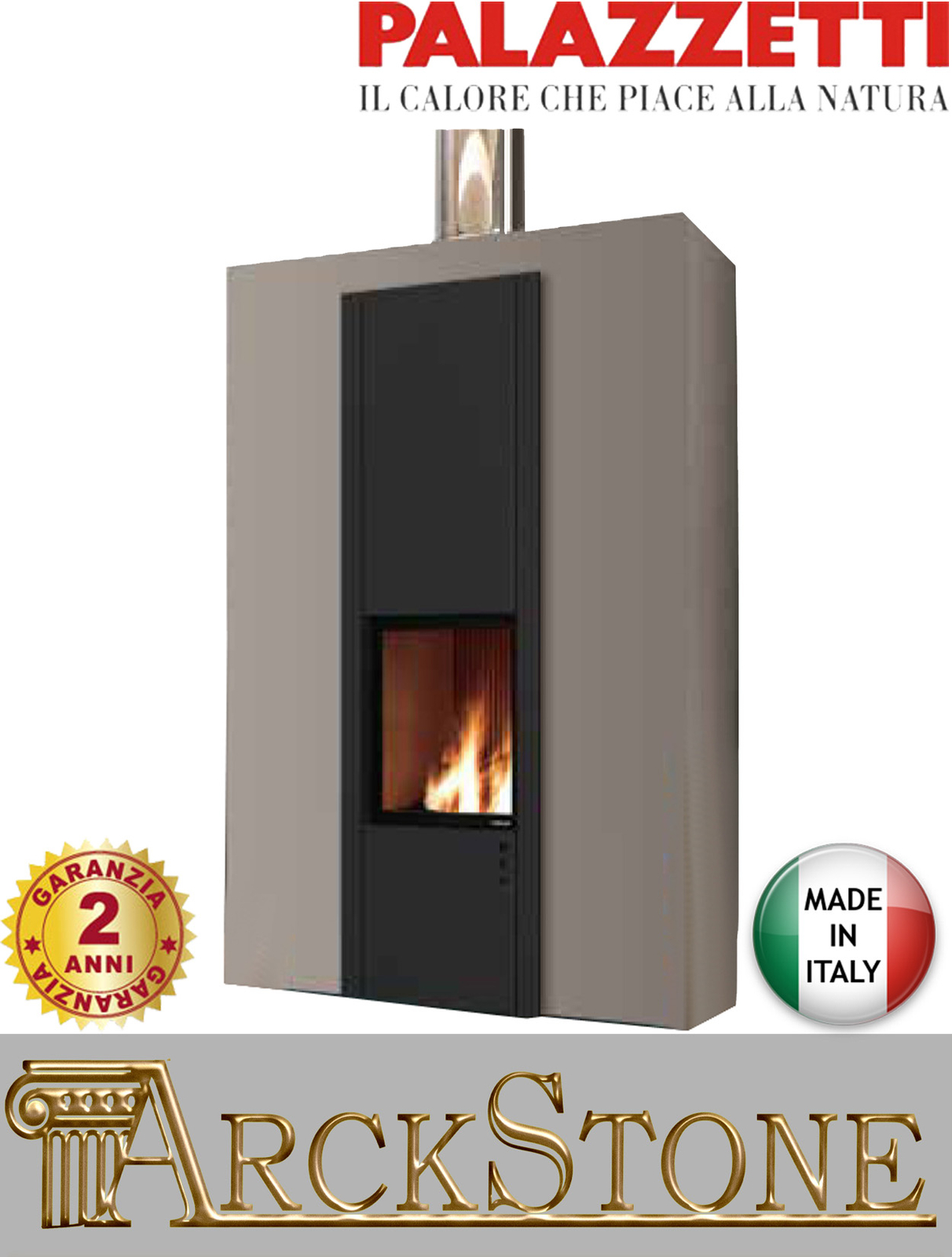 Chimenea Madera Pellets Aire Calda Ventoso Canalizado Palazzetti Manhattan SX Dx