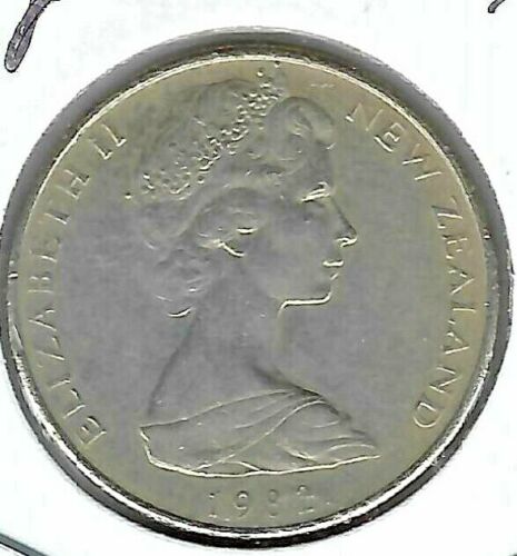 1982 New Zealand XF Circulated Ten Cent QEII & Maori Mask Coin! - Picture 1 of 2