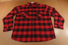 Mens Size XXL Red Black Buffalo Check Flannel Long Sleeve Button Front Shirt NWT