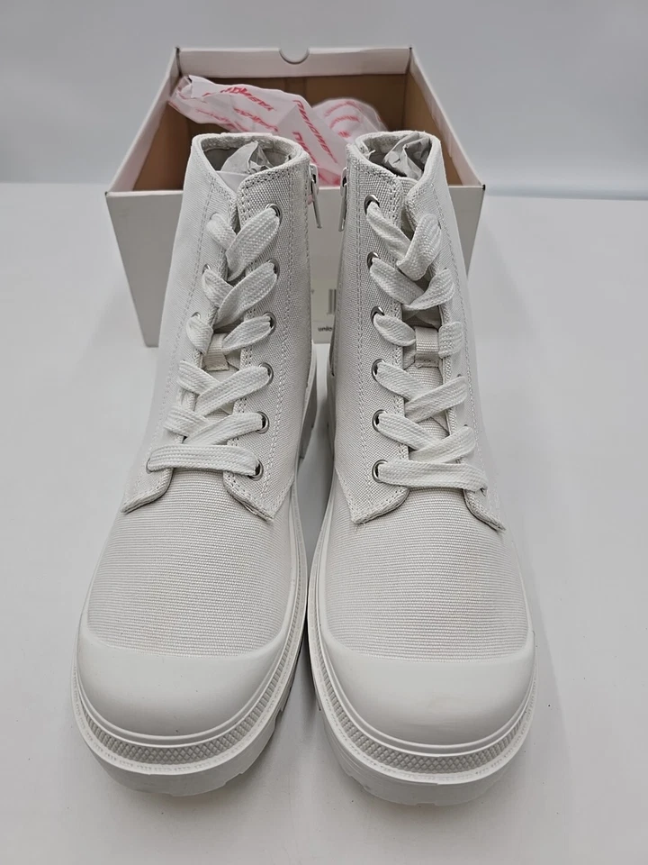 UNIONBAY Zapatilla Jazzy Botas Utilitarias Blanco Cremallera Lateral Talla 8M Foto 4 de 4