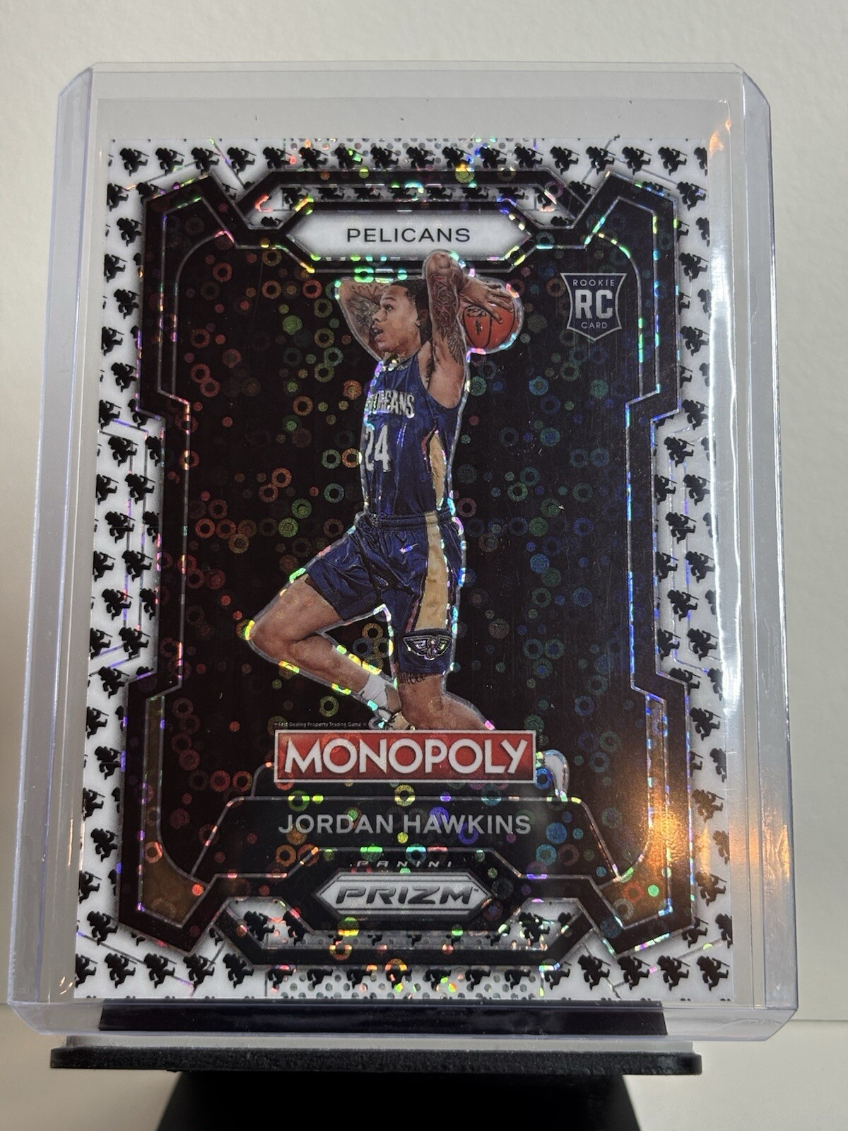 2023 Jordan Hawkins Prizm Monopoly Man Black & White #56 (RC) - New Orleans