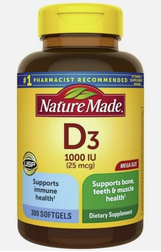 Nature Made Vitamin D3 1000 IU 25mcg Liquid Softgels - 300 Count