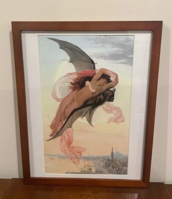 Gabriel Ferrier Moonlit Dreams Framed Print 12x15 Bat Moon Halloween Wall Art