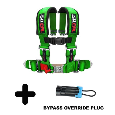 Green 3'' 4 point Harness and Bypass Plug for CanAm XRS Max 800 Maverick Defender