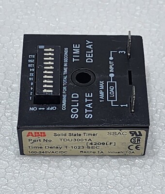 ABB TDU3001A Festkörper Zeitverzögerung Timer 1-1023s 100-240VAC/DC