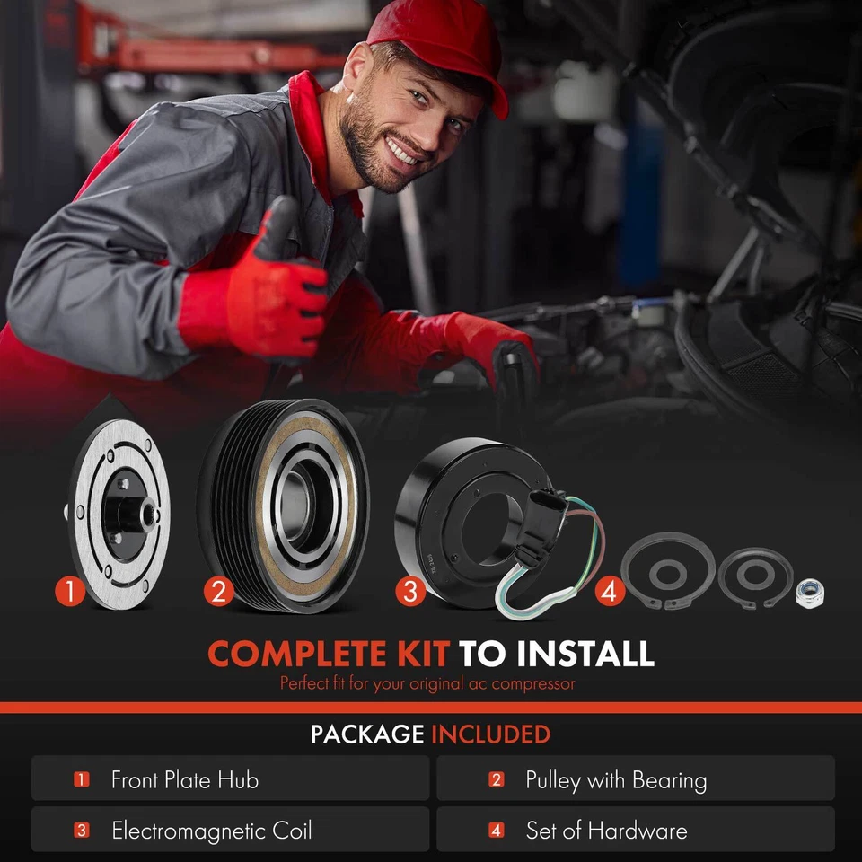 Kit embrague compresor aire acondicionado para Volkswagen Jetta 1999-2002 Golf 1999-2001 Audi TT Foto 2 de 4