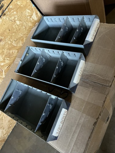 Industrial Metal Drawer Box Parts Bin Shelf 3 pack