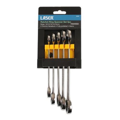 Laser Werkzeugen Ratsche Ring-Maulschlüssel Set 5pc 6295