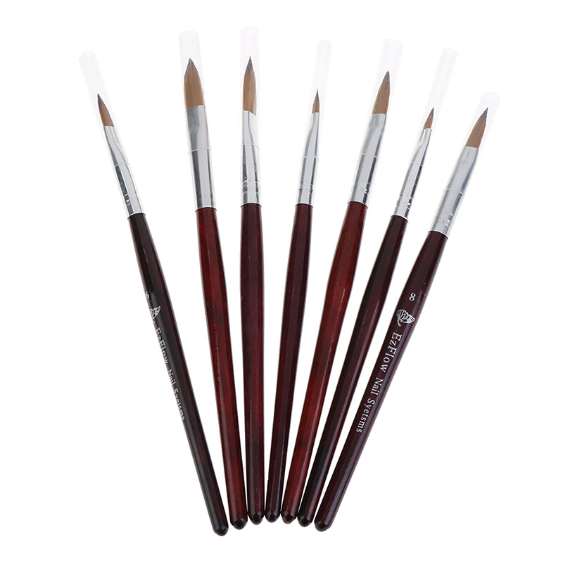 Kolinsky Acrylic Round Nail Brush Manicure Tool Kit Size 2 4 6 8 10