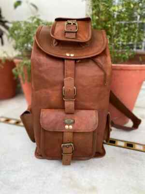 Original Rucksack Backpack Reise Neu Herren Vintage Outdoor Leder Tasche