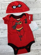 Incredibles Baby Shirt Bodysuit Romper Hat Set Disney Costume Infant NB Jack