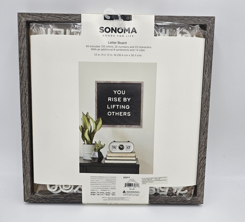 Sonoma 12"×12" Black Letter Board Framed W/ Letters 203 Pieces Message Complete - Picture 12 of 12