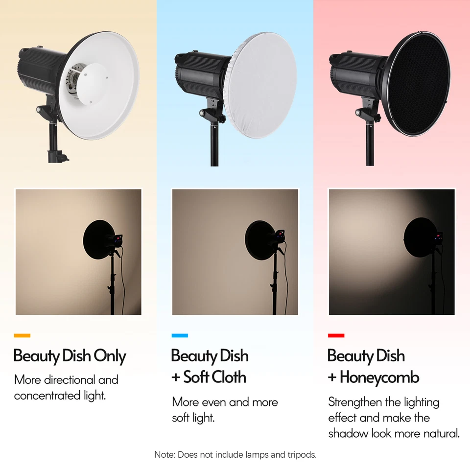 Refletor padrão de 30 cm/11,8 pol. montagem Bowens com difusor branco N6P5 - Imagem 3 de 4