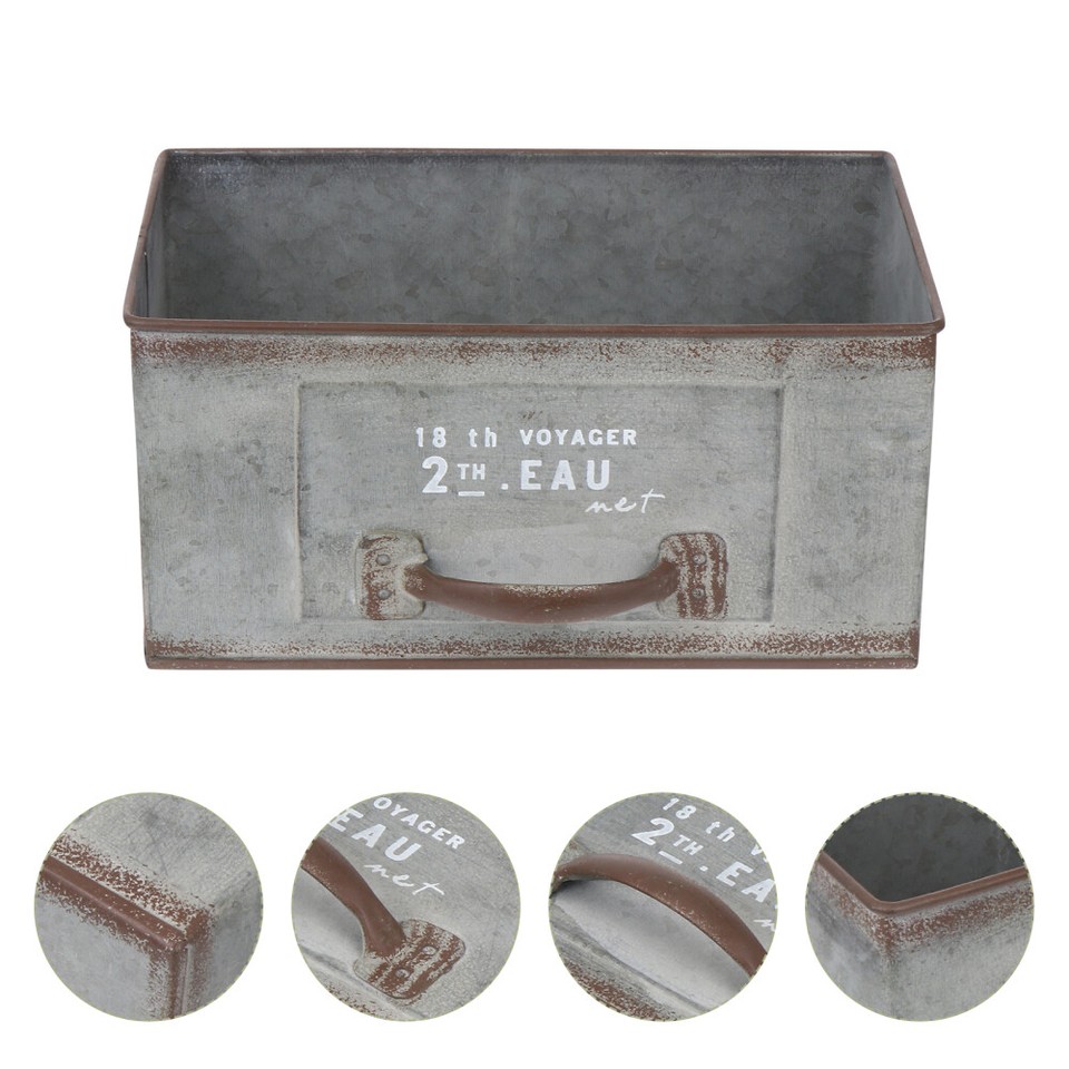 Succulent Planter Galvanized Flower Bucket Retro Tin Pot Vintage Decor