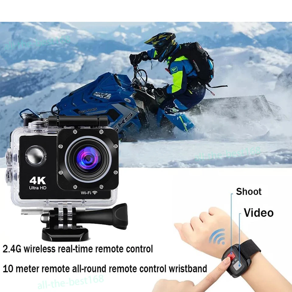 4K Sports Go Pro 170° HD Action Camera Ultra 16MP WiFi Waterproof Remote Control - Image 2 of 4