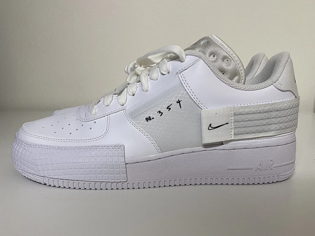 Nike Air Force 1 Type 2 N.354 Triple White Mens Sz 9 AF1 Sneakers  CT2584-100 NEW