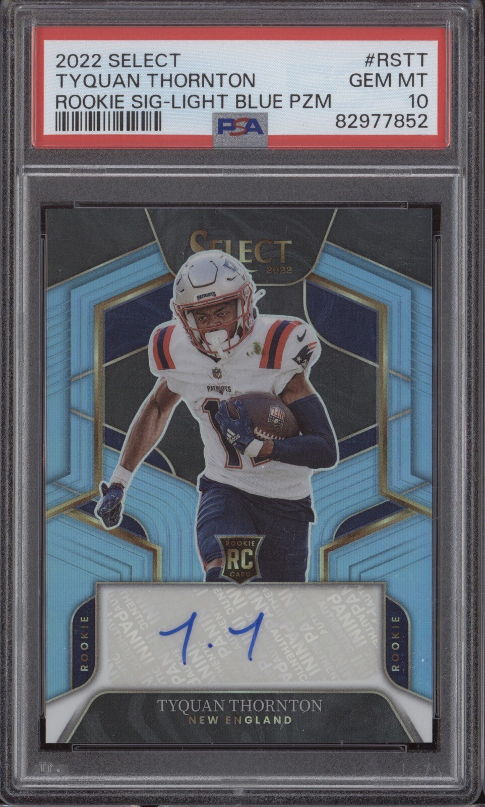Tyquan Thornton Panini Select Rookie Signatures #RSTT Light Blue