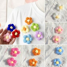 10Pcs Craft DIY Crochet Wool Flower Knitted Flowers For Appliques Patches Decor