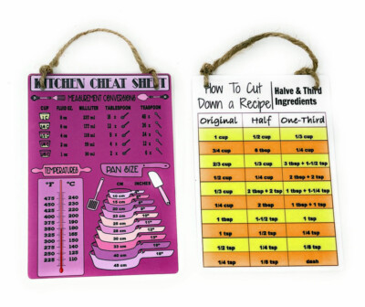 Side 1 Measurement Conversion Side 2 How To Cut Down Recipe 2 Sided 5x 7in  Sign