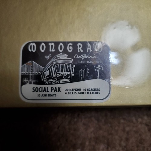 Vintage NOS San Francisco Cable Car Ash Trays Napkins Coasters Matches Lot - Picture 7 of 11