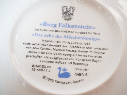 Plato de colección - plato de pared - castillo Falkenstein - Imagen 3 de 3