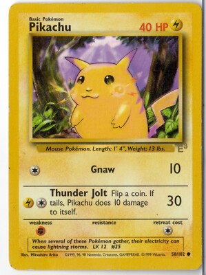 Pikachu Gold E3 RARE ORIGINAL 1999 BASE SET POKEMON CARD | eBay Pikachu Gold E3 RARE ORIGINAL 1999 BASE SET POKEMON CARD | eBay