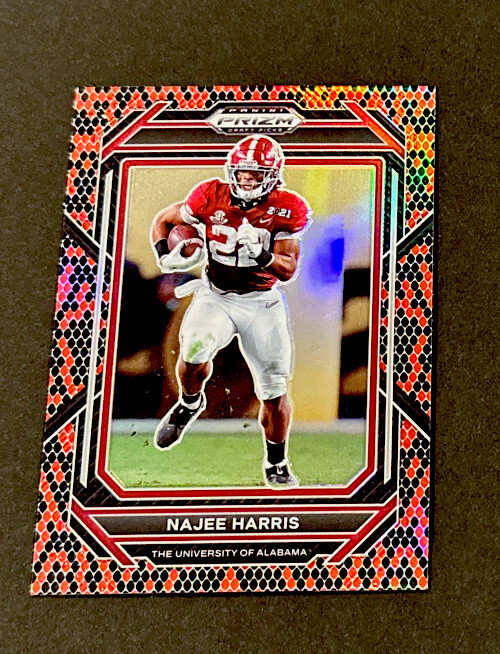 2023 PRIZM DRAFT PICKS NAJEE HARRIS RED & BLACK SNAKESKIN PRIZM SSP! CASE HIT!
