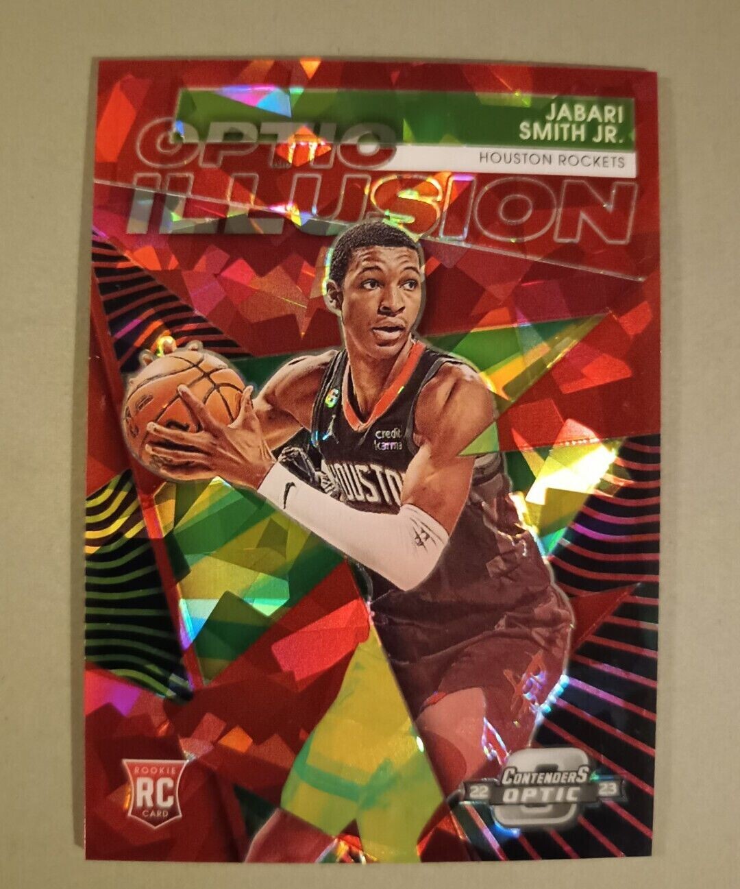 2022-23 Contenders Optic Illusion Red Cracked Ice Rookie RC Jabari Smith Jr