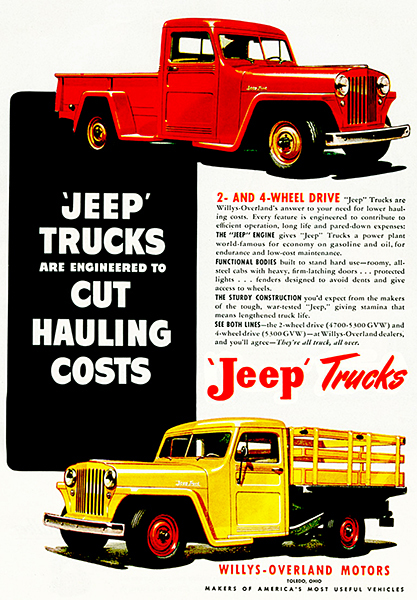 1948 Willys - Overland - Jeep Trucks - Promotional Advertising