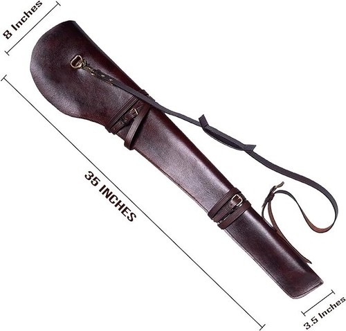 Leather Rifle Scabbard Gun Protection Hunting Firearm Carrying Transport Case - Picture 8 of 8