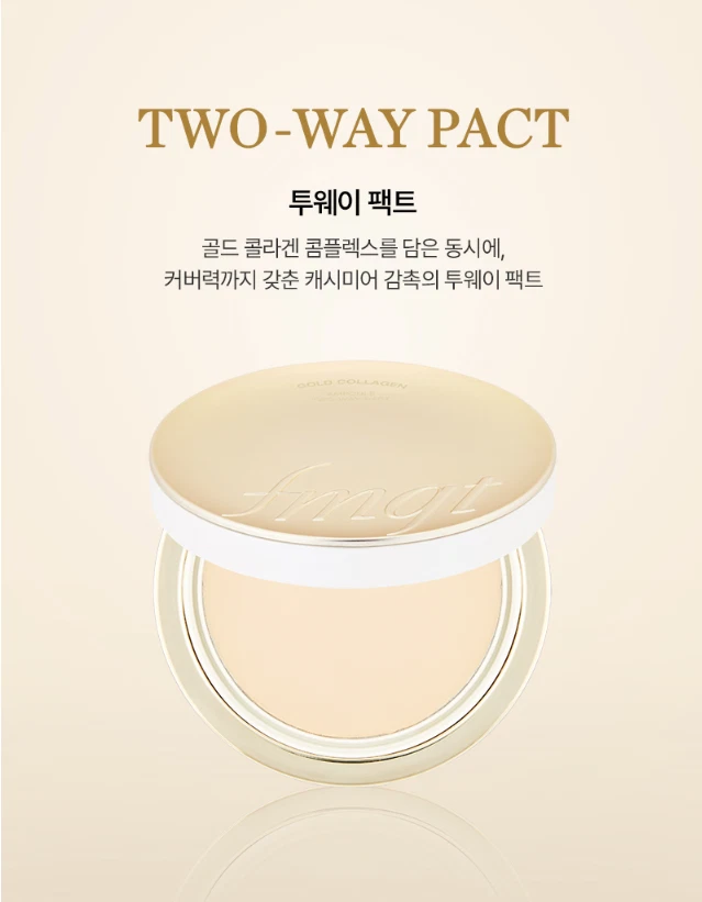 The Face Shop fmgt Gold Collagen Ampoule Two-way Pact 9.5g SPF40 PA++ K-Beauty - Image 2 of 4