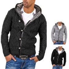 Herren Strick-Jacke Pullover mit Kapuze 40-7049