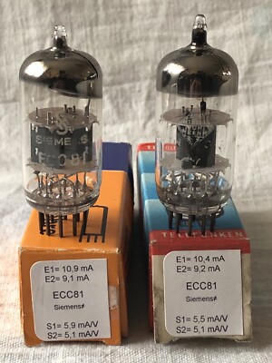 Paire De Tubes 12AT7 / ECC81 Siemens – Lampe Vacuum Tube NOS NIB, Fabriquée En Allemagne