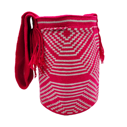 2 COLORS ๐จ๐ด Colombian Large Handmade Wayuu Tribe Mochila Bucket Boho Bag RED - Picture 5 of 11