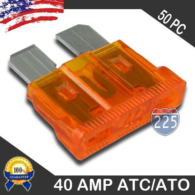 50 Pack 40 AMP ATC/ATO STANDARD Regular FUSE BLADE 40A CAR TRUCK BOAT MARINE RV
