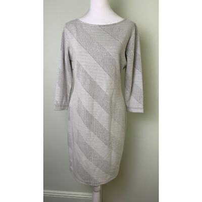 SHARAGANO Textured Stripe Sheath Dress Size 8