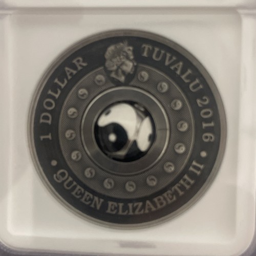2016 P Tuvalu Yin Yang Rotating Charm 1Oz Silver $1 COIN NGC PF70 BOX and COA - Picture 4 of 5