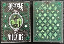 Bicycle Disney Villains (green) NEW playing cards CLEARANCE!