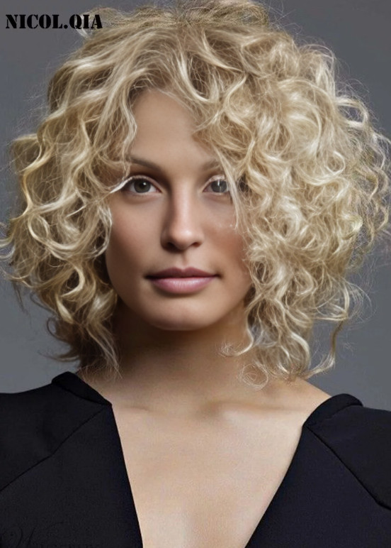 Pelucas de cabello sintético afro rizado mezcla rubia de longitud media pelucas naturales para mujeres