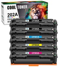5PK 202A CF500A Toner Compatible With HP Color LaserJet Pro M254nw MFP M281dn