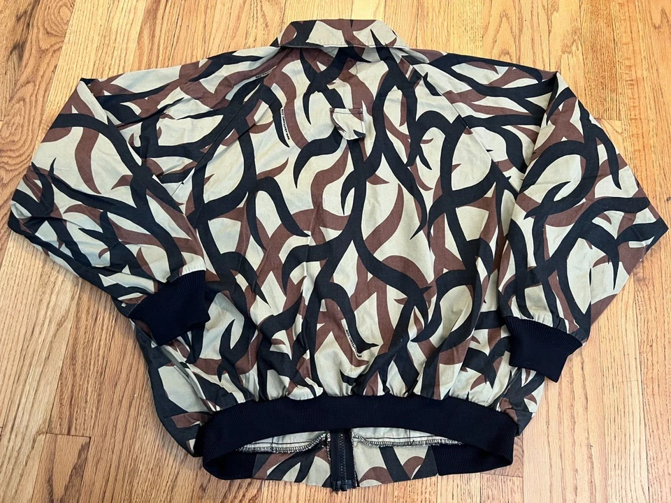VTG ASAT Predator Camo Bomber Jacket Men's Large Tan Brown Black Made in USA Y2K - Image 2 of 4
