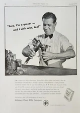 1943 Pillsbury flour mills Company Vintage Ad Sure im a grocer and I sink subs