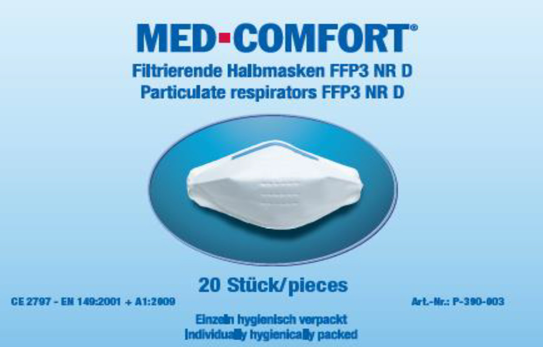 Der richtige Atemschutz - leicht machbar 3 10 Stk. Med-Comfort filtrierende Halbmaske Atemschutzmaske mit Ventil FFP2 NR D