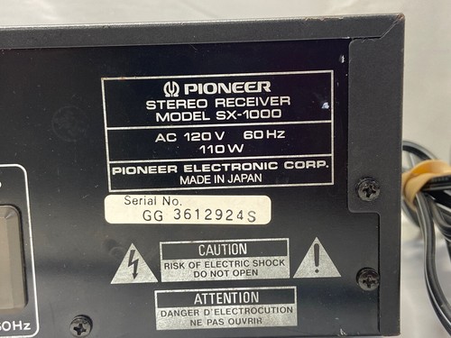 Pioneer SX-1000 Stereo Receiver With Built-In 5-Band Equalizer (TDW034294) - Picture 6 of 6